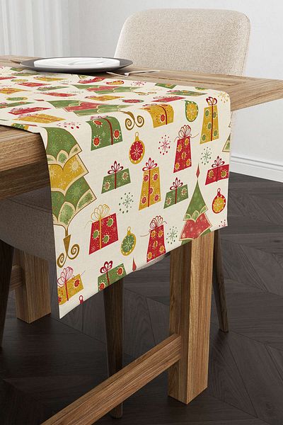 Cango Home Red Green Christmas Themed Digital Printed Runner Cgh844-rn