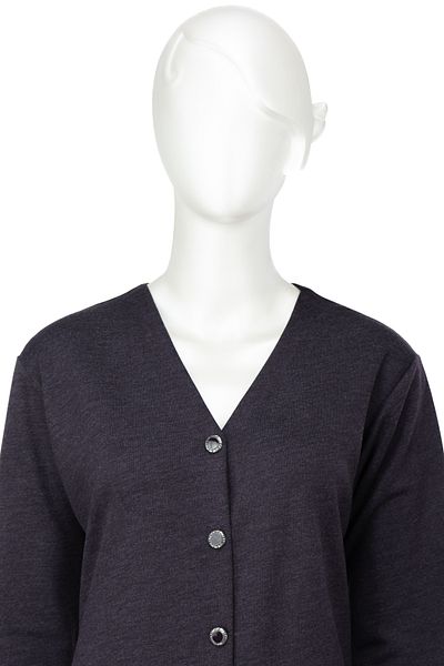Oppland Women's Winter Mother Cardigan Ecrin Knitted Front Button Double Pocket V-Neck Long Sleeve Classic Model