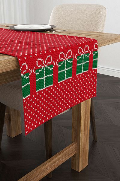 Cango Home Red Green Christmas Themed Digital Printed Runner Cgh225-rn