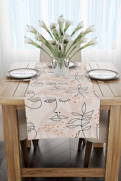 Cango Home Negru Crem Colorat Modern Siluetă Model Digital Printed Runner Cgh1099-rn