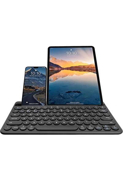 Triline 78 Yuvarlak Tuşlu İngilizce Bluetooth Tablet Telefon Klavyesi Şarjlı Mini Boy 29x16cm