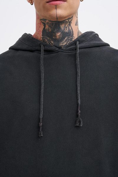 Machinist Ανδρικό φούτερ Basic Hooded Oversize που πλένεται μαύρο