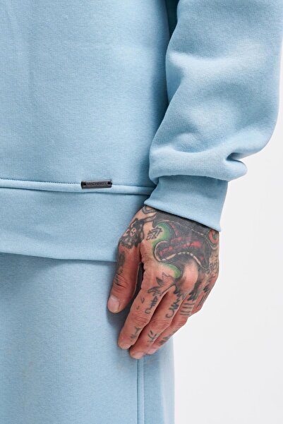 Machinist Hanorac oversize pentru bărbați, de bază, cu gât crew, Aqua