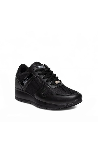 royalmoni أحذية مشي مريحة يوميًا برباط أحذية رياضية نسائية باللون الأسود