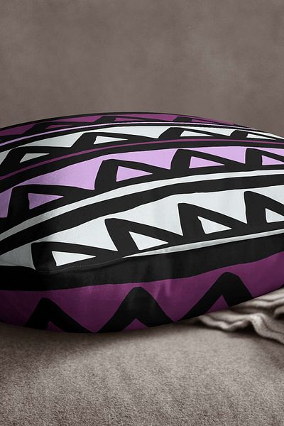 INSENSE HOME Velvet Babyface Violet Negru Geometric Modern Aruncă Față de Pernă - Cgh231