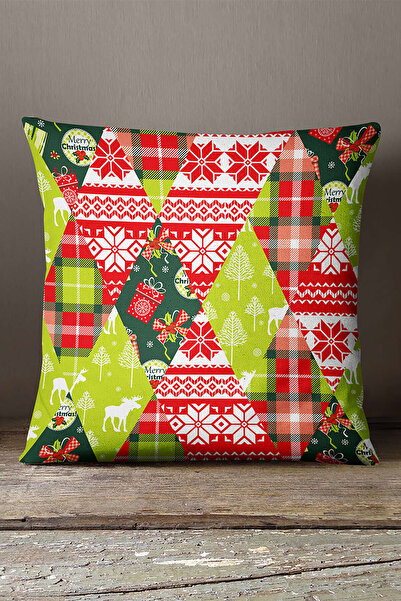 INSENSE HOME Кадифе Babyface Червоно-зелена новорічна цифрова друкована навол...