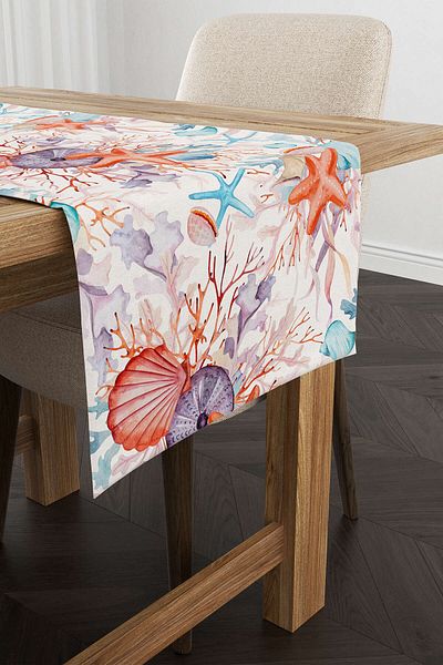 Cango Home Albastru Portocaliu Marin Model Digital Printed Runner Cgh1191-rn