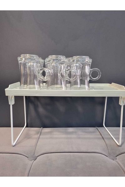 Lider MAGNESİA White Kitchen Table Counter Top Plastic Small Shelf Organizer - Foldable in Cabinet Shelf Organizer