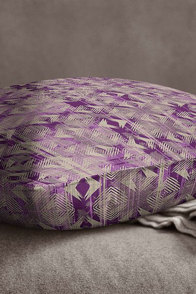 INSENSE HOME Velvet Babyface Violet Maro Modern Geometric Model Print Fata de Perna - Cgh495