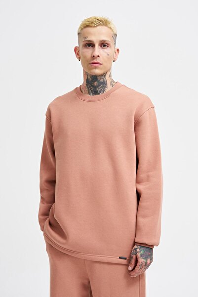 Machinist Απαλό φούτερ με λαιμόκοψη με σχισμή, βασικό χρώμα χαλκού