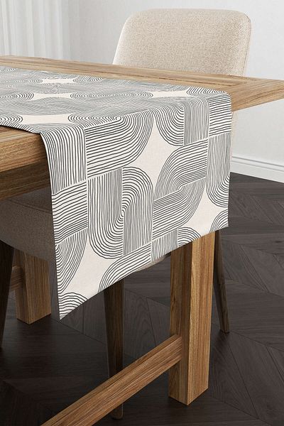 Cango Home Κρεμ μαύρο Bohemian Scandinavian μοτίβο ψηφιακής εκτύπωσης Runner Cgh1223-rn