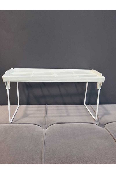 Lider MAGNESİA White Kitchen Table Counter Top Plastic Small Shelf Organizer - Foldable in Cabinet Shelf Organizer