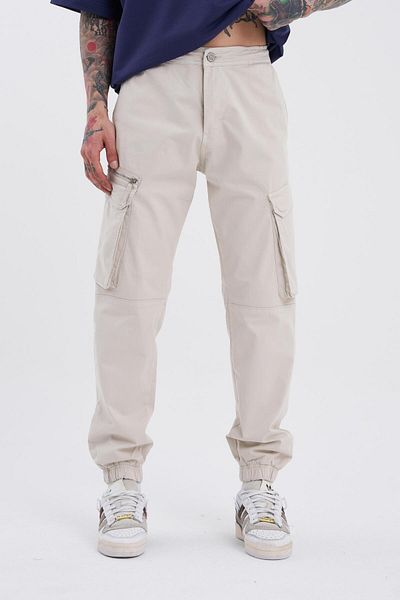 Machinist Men's Ecru Jogger Jeans - With Cargo Pocket