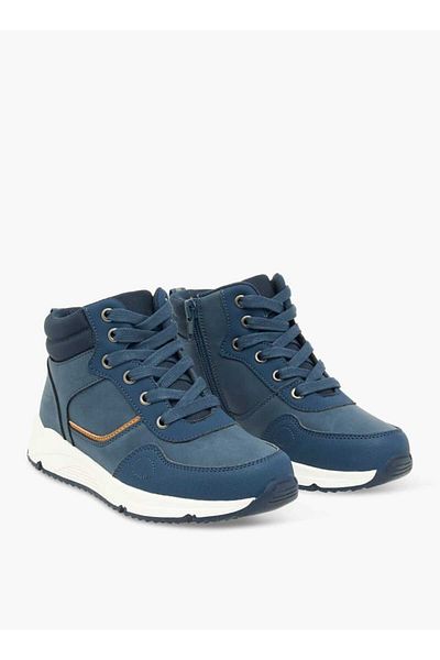LBL by Shoexpress Panelled High Cut Boots with Zip Closure