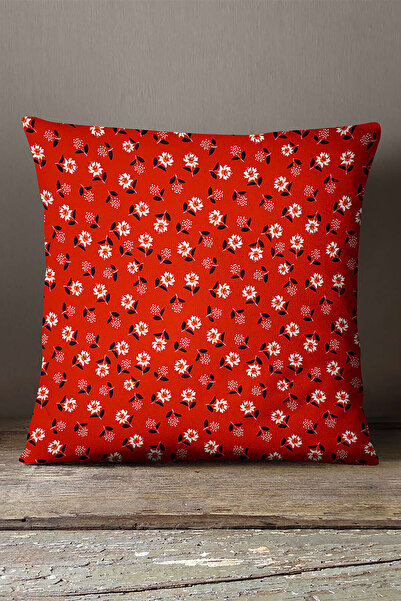 INSENSE HOME Кадифе Babyface Червоний квітковий чохол для подушки - Cgh273