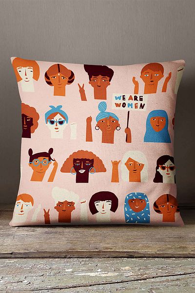 INSENSE HOME Fetă de pernă catifea Babyface, alb, roz, modern, figurat - Cgh164