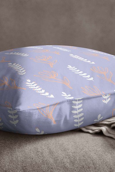 INSENSE HOME Velvet Babyface Violet Alb Decorativ Floral Aruncă Față de Pernă - Cgh193