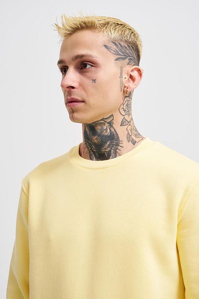 Machinist Ανδρικό φούτερ Crew Neck Basic κανονικό κίτρινο