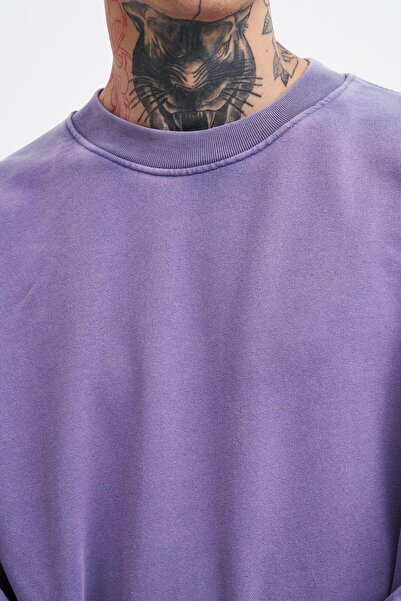 Machinist Ανδρικό φούτερ που πλένεται oversize λιλά