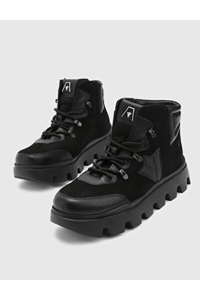 İLVİ Facundo Hakiki Nubuk Deri Erkek Siyah Bot