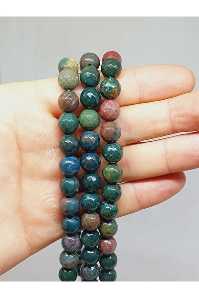 Yasamtohumu 10mm fasetirani kroj red krvavog kamena - 54332