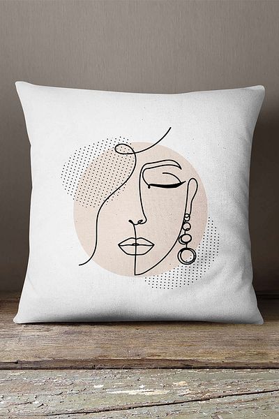 INSENSE HOME Βελούδινο Babyface Λευκό Μαύρο Μοντέρνο Μοτίβο Σιλουέτας Μαξιλαροθήκη Μαξιλαροθήκης Ψηφιακής Εκτύπωσης Cgh534
