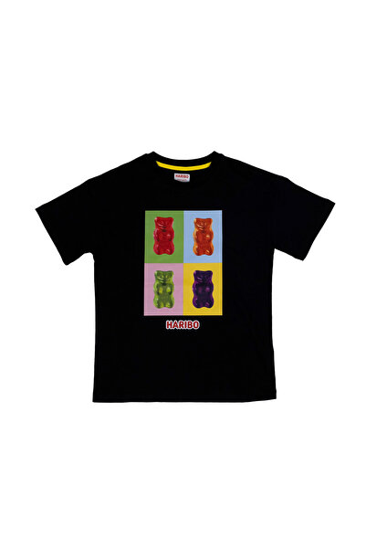 Haribo Children Unisex Kids Black T-Shirt Unisex Kids T-Shirt Hrbtxt011-B3C