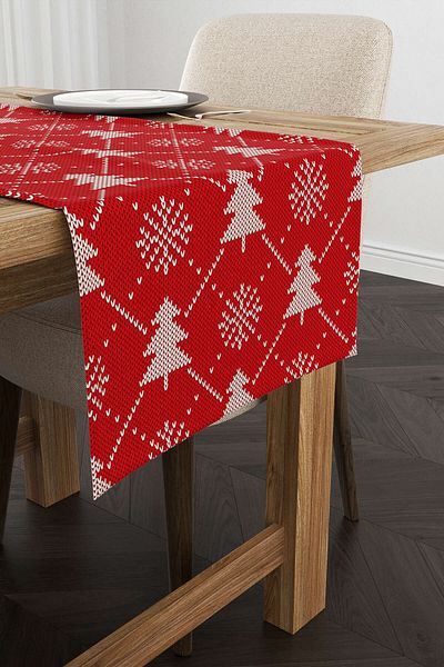 Cango Home Red Christmas Themed Digital Printed Runner Cgh222-rn