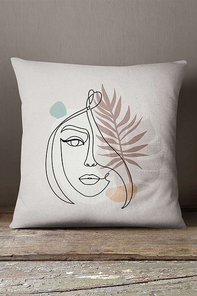 INSENSE HOME Βελούδινο Babyface Λευκό Μαύρο Μοντέρνο Μοτίβο Σιλουέτας Μαξιλαροθήκη Μαξιλαροθήκης Ψηφιακής Εκτύπωσης Cgh513