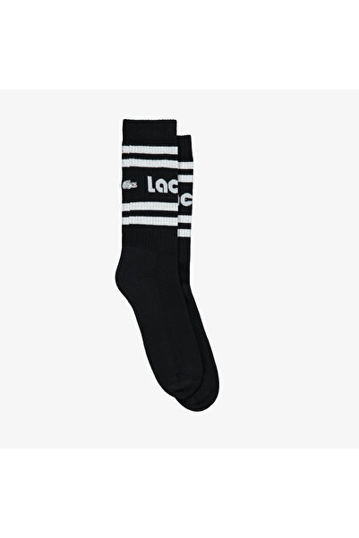 Lacoste Unisex Baskılı Siyah Çorap