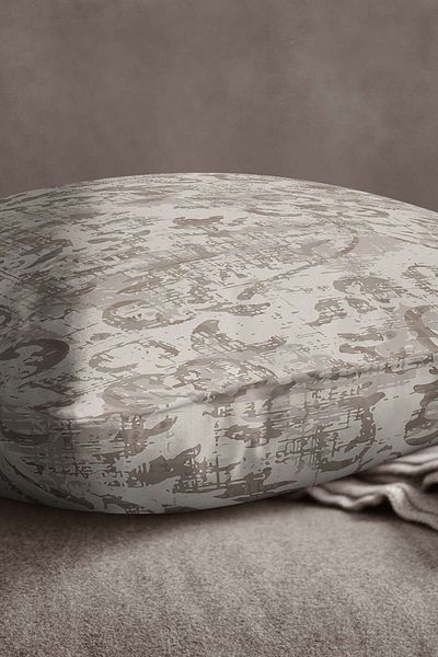 INSENSE HOME Velvet Babyface, gri maro, etnică, florală, decorativă, husă de pernă - Cgh128