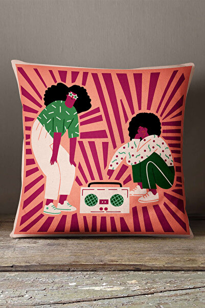 INSENSE HOME Somot Babyface roza krema sa modernom figurom Jastuk Jastučnica ...