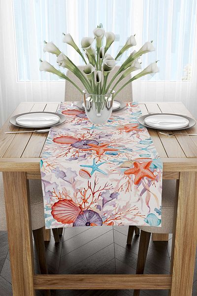 Cango Home Albastru Portocaliu Marin Model Digital Printed Runner Cgh1191-rn
