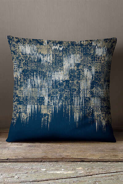 INSENSE HOME Кадифе Babyface Синя подушка з етнічним візерунком - Cgh098