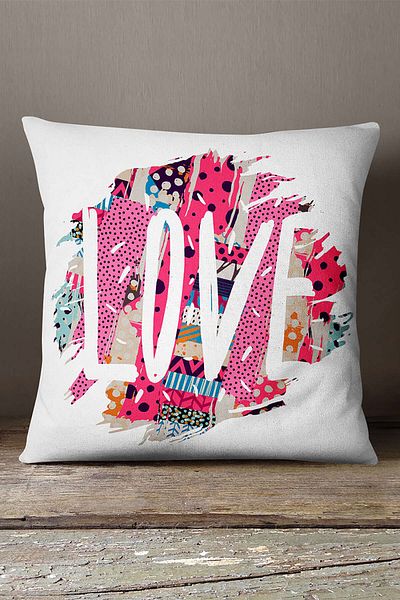 INSENSE HOME Husă de pernă Velvet Babyface White Love Written Throw - Cgh077