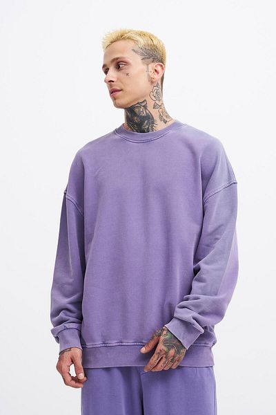 Machinist Ανδρικό φούτερ που πλένεται oversize λιλά