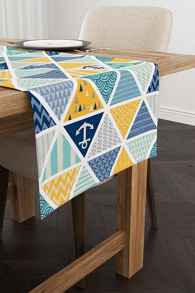 Cango Home Runner cu model marin galben albastru - Cgh133-rn