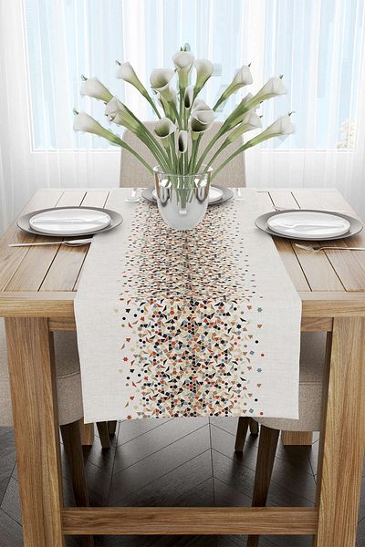 Cango Home Runner decorativ cu tematică Ramadan, maro crem - imprimat digital Cgh1294-rn