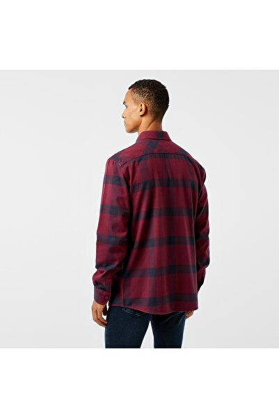 Lacoste Erkek Regular Fit Ekose Bordo Gömlek