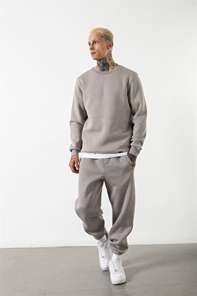 Machinist Ανδρικό φούτερ με λαιμόκοψη Basic κανονικό ανοιχτό γκρι