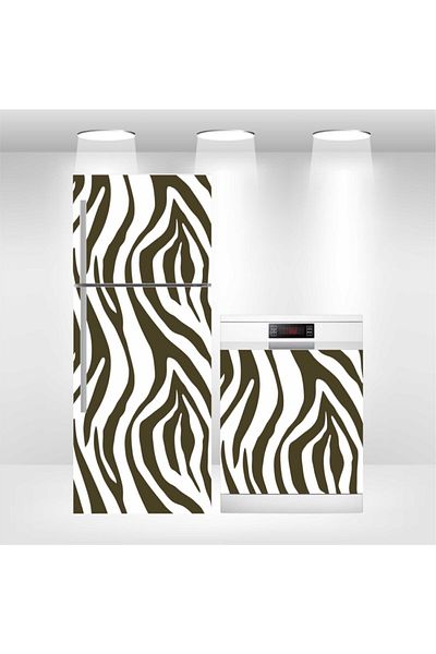 Bigaimaj Autocolant pentru ușa frigiderului și mașinii de spălat vase Zebra - Acoperire adezivă Zebra