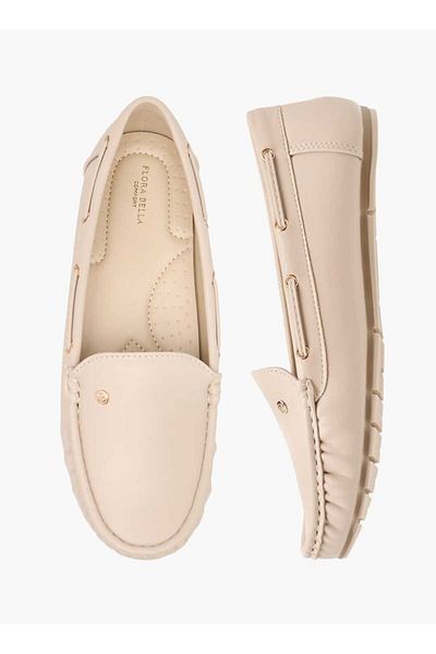 Flora Bella by Shoexpress Flora Bella Solid Loafers with Lace Inserts