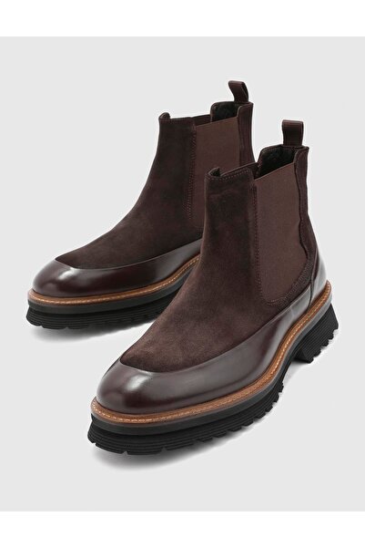 İLVİ Geum Hakiki Süet Deri Erkek Kahverengi Bot