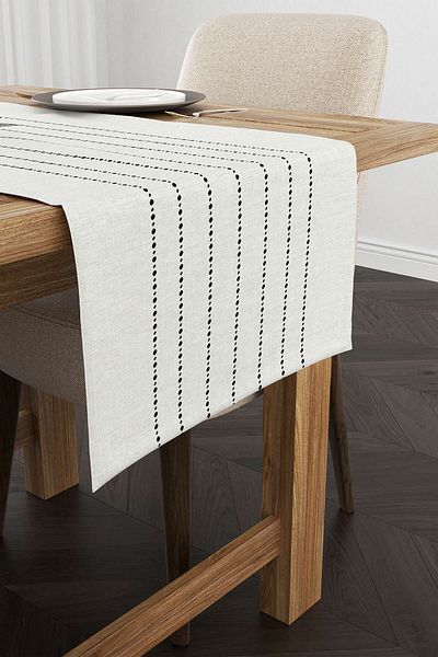 Cango Home Gray Black Ramadan Themed Decorative Patterned Digital Printed Runner Cgh1345-rn