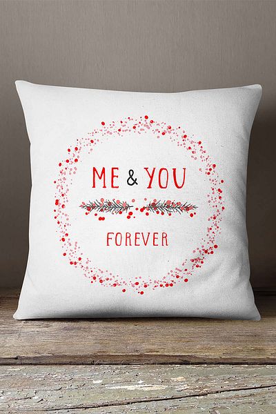 INSENSE HOME Velvet Babyface White Red Me&you Written Μοντέρνα Ψηφιακή Εκτύπωση Μαξιλαροθήκη Ριχτάρι - Cgh401
