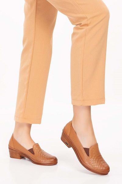 Gondol Genuine Leather Short Heeled Rubber Detailed Shoes Msa.65
