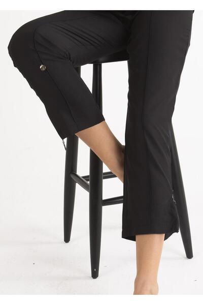 Mayovera Kapalı Mayo - Tek Pantalon -Siyah Fermuarlı Paraşüt