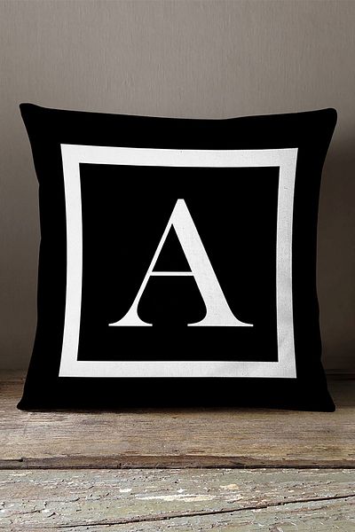 INSENSE HOME Velvet Babyface Husă de pernă cu litere duble laterale Husă de pernă Litera A 43x43 cm