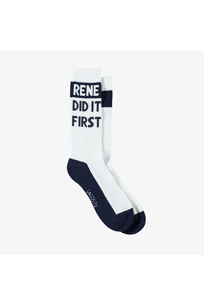 Lacoste Unisex Printed Navy Blue Socks