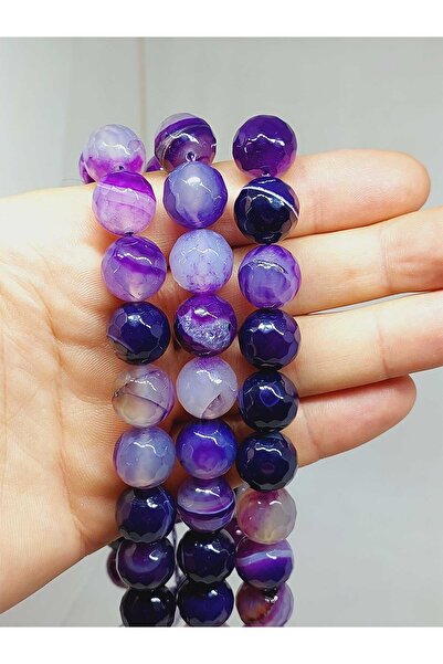 Yasamtohumu 14mm fasetirani kroj komadni ahat kamen - set (54364)